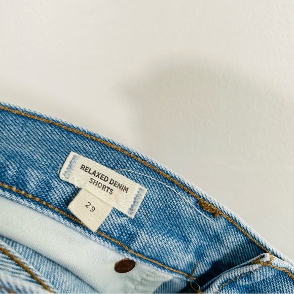 Madewell Light Wash High Rise Relaxed Denim Shorts Raw Hem 29 - Picture 10 of 11